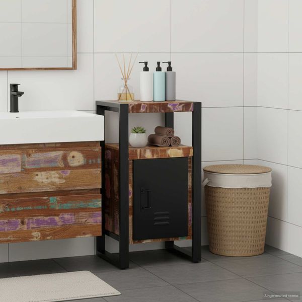 vidaXL Kúpeľňová skriňa Hnedá 40 x 35 x 75 cm Masívne obnovené drevo