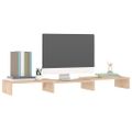 vidaXL Stojan na monitor 80x24x10,5 cm masívna borovica