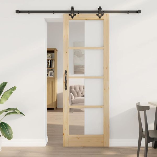 vidaXL Posuvné dvere ORKDAL 73,5 x 211 cm Prírodná a čierna