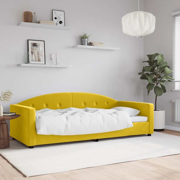 vidaXL Denná posteľ žltá 90x200 cm zamat