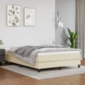 vidaXL Matrac s taštičkovými pružinami stredná tvrdosť krémový 140x190x20cm umelá koža