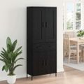 vidaXL Highboard 2 ks Čierny dub 69,5 x 34 x 180 cm Kompozitné drevo