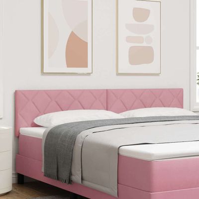 vidaXL LED hlavová doska Ružová 180 cm Zamat