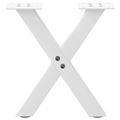 vidaXL Nohy konferenčného stolíka v tvare X, 2 ks, biele, 37 x (30-31) cm, oceľové
