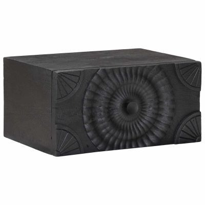 vidaXL Ručne vyrobený nočný stolík Čierna 40 x 30 x 20 cm