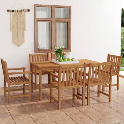 vidaXL 7-dielna záhradná jedálenská súprava 160x80 cm masívne teakové drevo