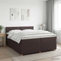 vidaXL Posteľ boxspring s matracom Tmavohnedá 200 x 200 cm Látka