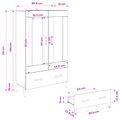 vidaXL Highboard CORONA Čierny dub 69,5 x 31 x 115 cm Kompozitné drevo