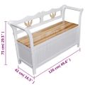 vidaXL Drevená lavica s úložným priestorom, biela 126 x 42 x 75 cm