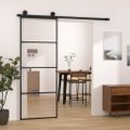 vidaXL Posuvné dvere s kovaním 76x205 cm ESG sklo a hliník