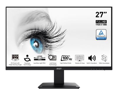 MSI Pro/MP273A/27''/IPS/FHD/100Hz/1ms/Black/2R