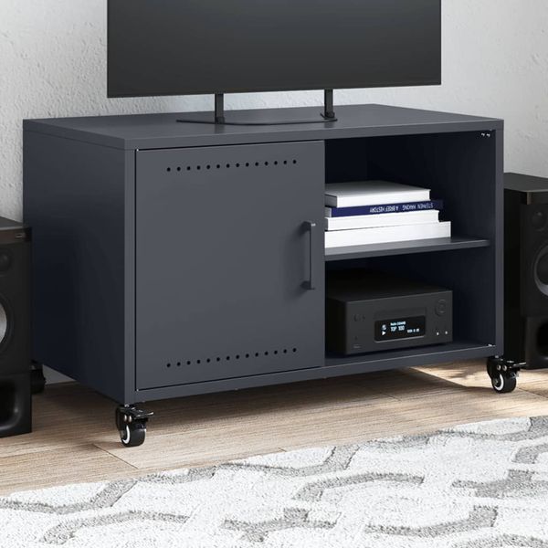 vidaXL TV skrinka antracitová 68x39x43,5 cm oceľ