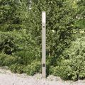 vidaXL Stĺpikové svietidlo so senzorom a zásuvkou 110 cm nehrdzavejúca oceľ IP44