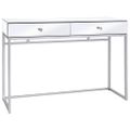 vidaXL Zrkadlový konzolový stolík, oceľ a sklo 107x33x77 cm