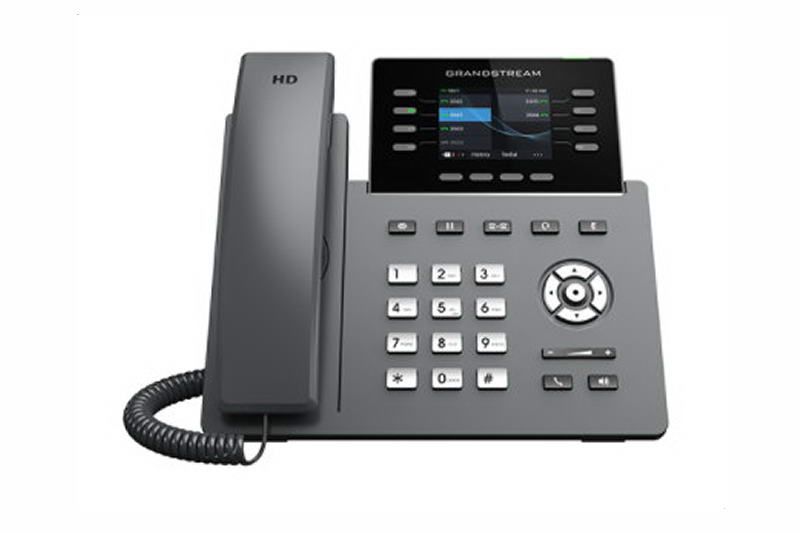 Grandstream GRP2624 SIP telefón, 2.8'' TFT bar. displej, 12 SIP účty, 4 pr. hr., 2x1Gb, WiFi, BT