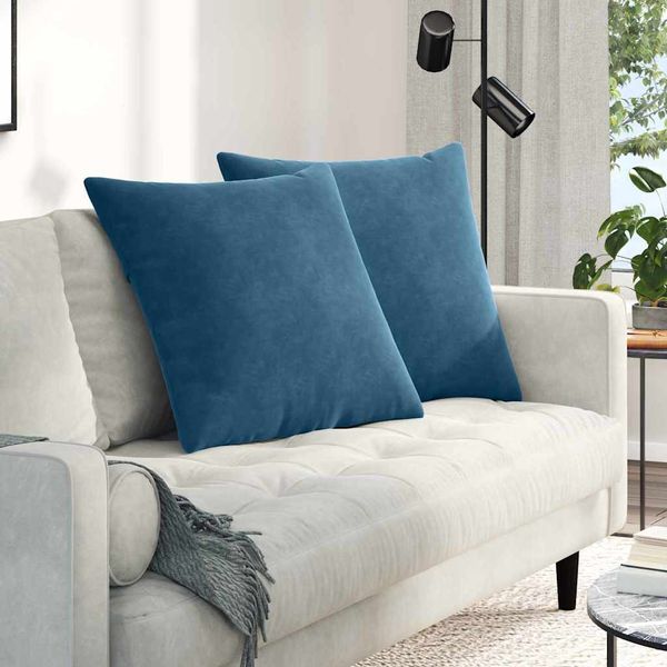 vidaXL Vankúše na pohovku 2 pcs Modrá 80 x 80 cm Kordúrová tkanina