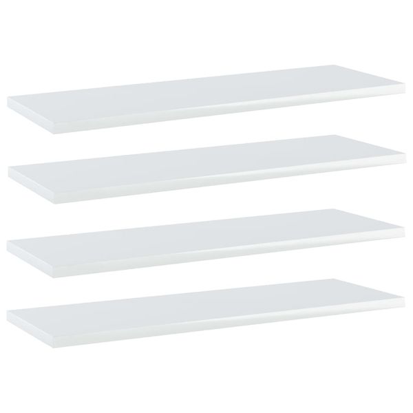 vidaXL Prídavné police 4ks, lesklé biele 60x20x1,5cm, kompozitné drevo
