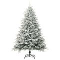 vidaXL Zasnežený umelý vianočný stromček zelený 180 cm PVC&PE