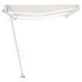 vidaXL Ručne zaťahovacia markíza s LED 600x350 cm krémová