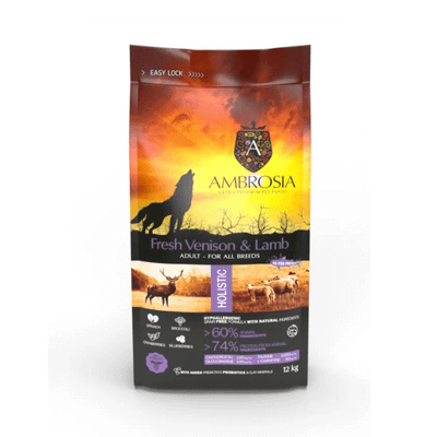 Ambrosia Fresh Venison&Lamb granule pre psy - zverina a jahňacie mäso 2kg