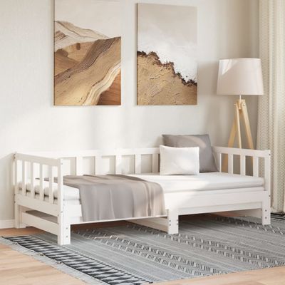 vidaXL Vysúvacia denná posteľ biela 80x200 cm masívna borovica