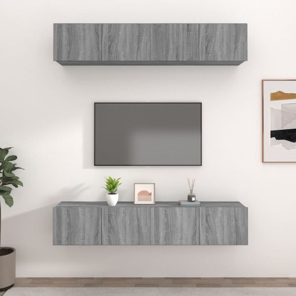 vidaXL TV skrinky 4 ks sivý dub sonoma 80x30x30 cm spracované drevo