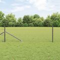 vidaXL Hexagonálny plot s stĺpom 50 x 0,4 m PVC potiahnutá oceľ Sivá