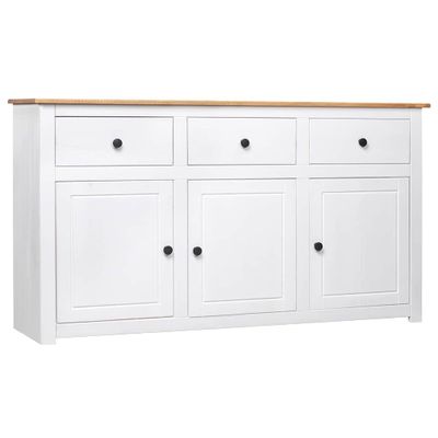 vidaXL Komoda biela 135x40x80 cm masívne borovicové drevo Panama