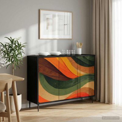 vidaXL Servírovacia skriňa BONN Čierny dub 102 x 33 x 76 cm