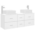 vidaXL Set kabinetov do kúpeľne 3 ks Biela 49,5 x 41 x 63 cm
