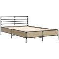 vidaXL Posteľný rám dub sonoma 140x190 cm kompozitné drevo a kov
