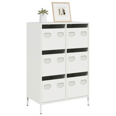vidaXL Vysoká skrinka biela 68x39x101,5 cm oceľ