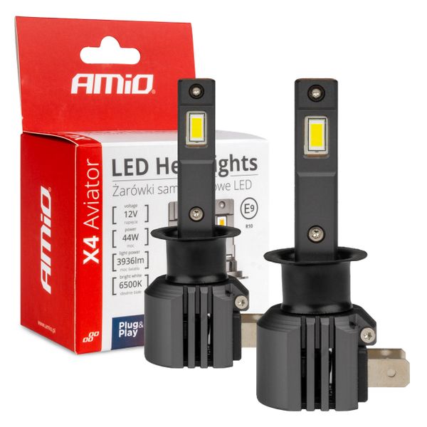 LED žiarovky X4-series AVIATOR H1 6500K max 44W AMIO-03761