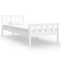 vidaXL Posteľný rám, biely drevený masív 75x190cm malé jednolôžko