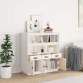 vidaXL Vysoká skrinka biela 100x40x108,5 cm masívna borovica