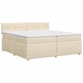 vidaXL Posteľ boxspring s matracom Krémová 200 x 200 cm Látka
