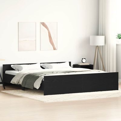 VidaXL Rám postele bez matraca čierny dub 200x200 cm kompozitné drevo