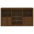 vidaXL Komoda s LED svetlami hnedý dub 181,5x37x100 cm