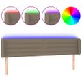 vidaXL Čelo postele s LED sivohnedé 183x16x78/88 cm látka