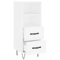 vidaXL Komoda biela 34,5x34x90 cm spracované drevo