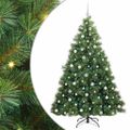vidaXL Umelý vianočný stromček s 300 LED-i Zelená 210 cm PE a PVC