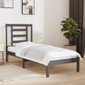 vidaXL Posteľný rám, sivý drevený masív 75x190 cm malé jednolôžko