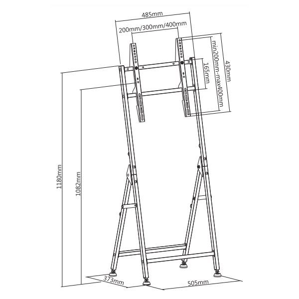 Neomounts PLASMA-M1000 / Flat Screen Floor Stand (výška: 108 cm) / Čierny Stojan, VESA, pre LCD a TV 32"-55", nosnosť 35kg, výška 108cm, čierny