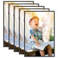 vidaXL Fotorámiky na stôl, koláž 5 ks, čierne 21x29,7 cm, MDF