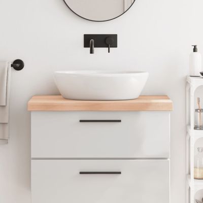 vidaXL Kúpeľňová doska 80x60x(2-6) cm neošetrený masív