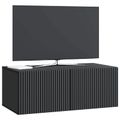 vidaXL Nástenná TV skrinka 78,5 x 41 x 30 cm Čierna Kompozitné drevo