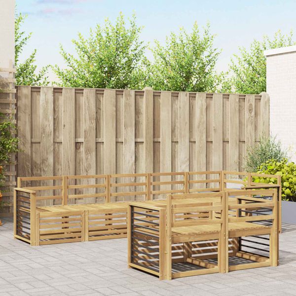 vidaXL Záhradná súprava gaučov 8 pcs Biela 306 x 128,5 x 73 cm