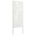 vidaXL Záhradná clona na súkromie Kvetinový Biela 50 x 140 cm