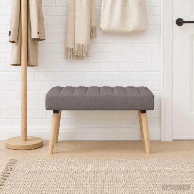 vidaXL Pruhovo prešitá lavica Sivohnedá 80 x 40 x 46 cm Látka