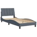 vidaXL Rám postele bez matraca Hanko tmavosivá 80x200 cm zamat